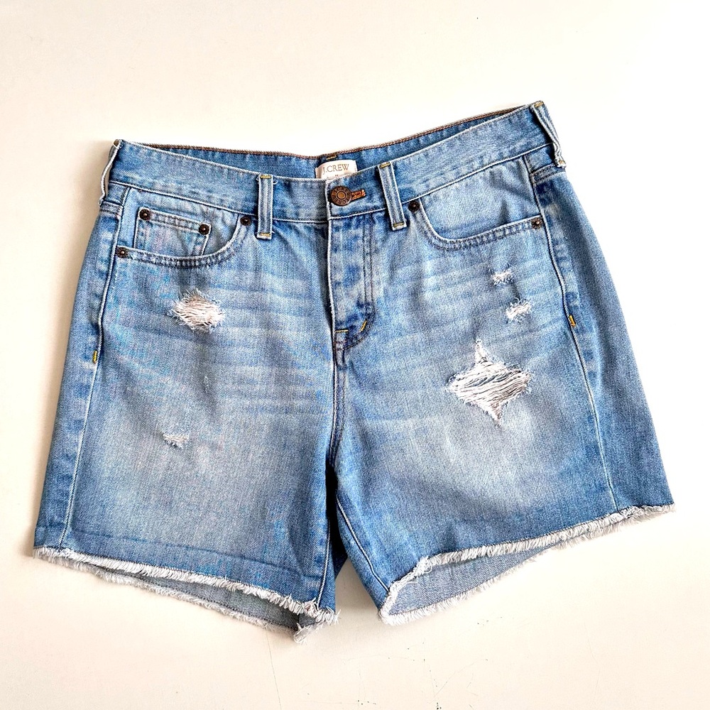J. Crew Denim Short Button Closure Mom Shorts Size 26